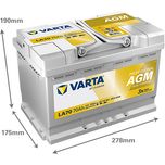 LA70 Varta Professional Dual Purpose AGM Leisure Battery 840 070 076